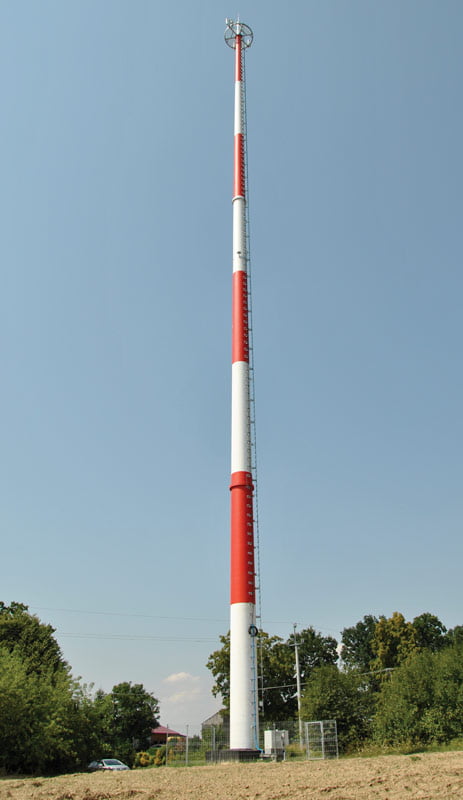 Pre-stressed concrete masts